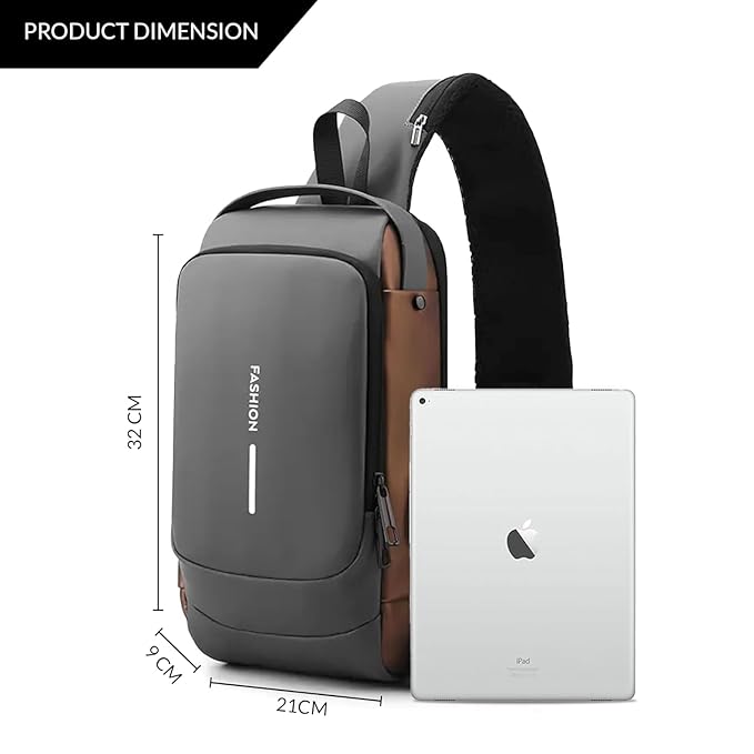 Fashion Sling Bag for Men & Women – Water Resistant Crossbody Chest Bag with Multiple Compartments