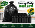 Heavy Duty Black Garbage Bags – 30 Rolls | Extra Strong, Leak-Proof & Tear-Resistant Trash Bags